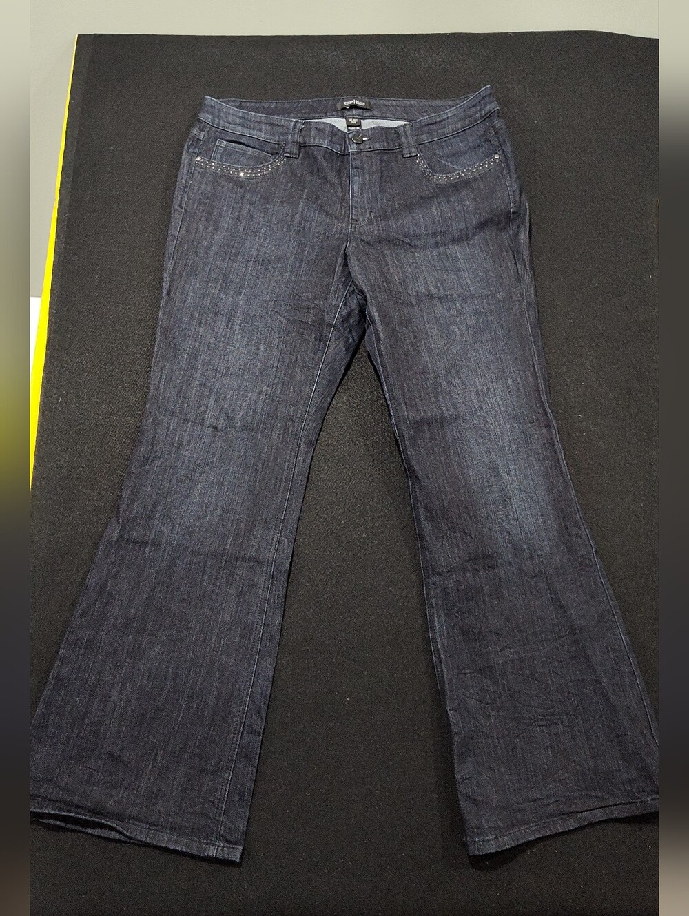 White House/Black Market Blanc Flare Leg Jeans, Women’s 14S, Dark Blue/Black